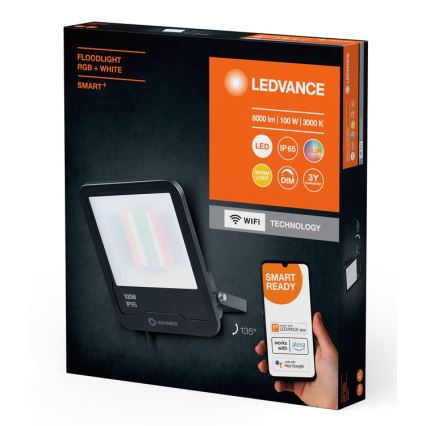 Ledvance - LED RGBW прожектор з регулюванням яскравості вуличний SMART+ FLOODLIGHT LED/100W/230V IP65 Wi-Fi