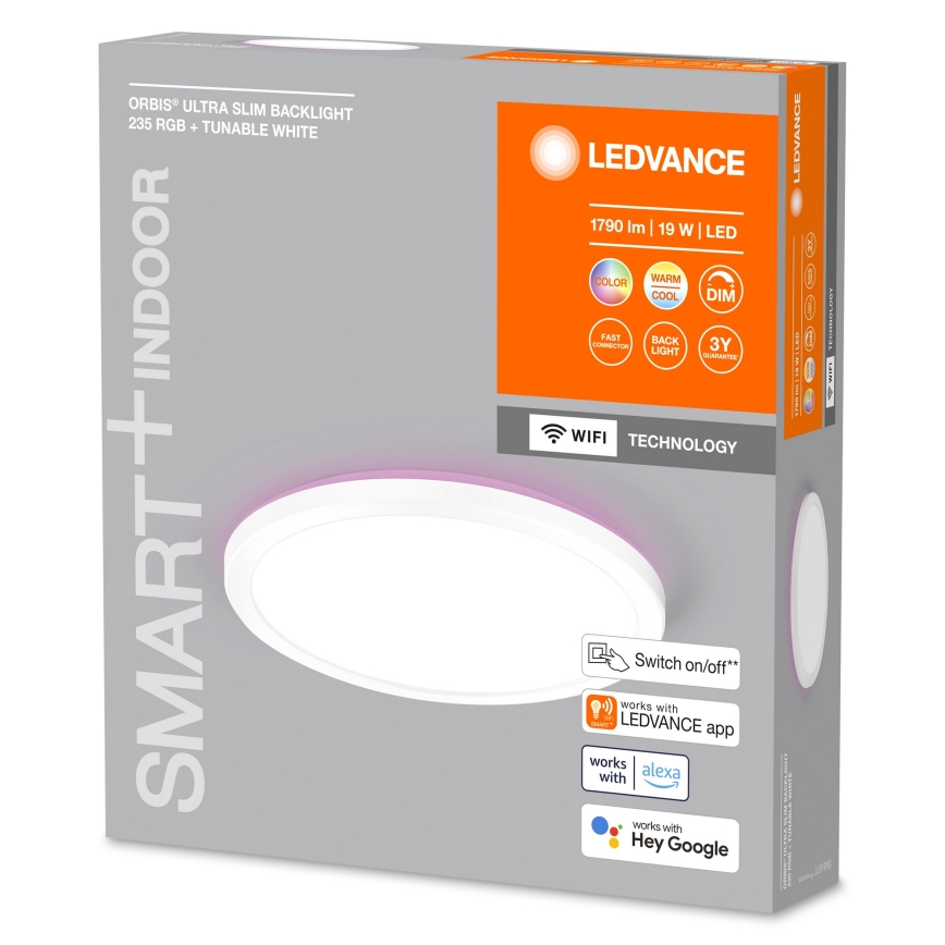 Ledvance - LED RGBW Стельовий світильник з регулюванням яскравості SMART+ ORBIS LED/19W/230V 2700-6500K Wi-Fi