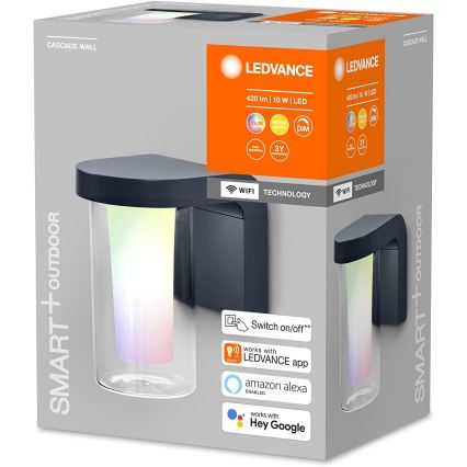 Ledvance - Вуличний настінний LED RGBW світильник з регулюванням яскравості SMART+ CASCADE LED/10W/230V Wi-Fi IP44