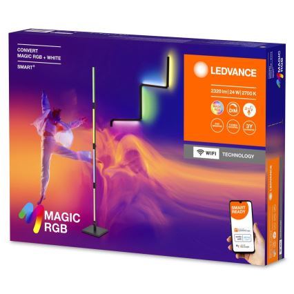 Ledvance - LED RGBW Торшер з регулюванням яскравості 2в1 SMART+ MAGIC LED/24W/230V Wi-Fi