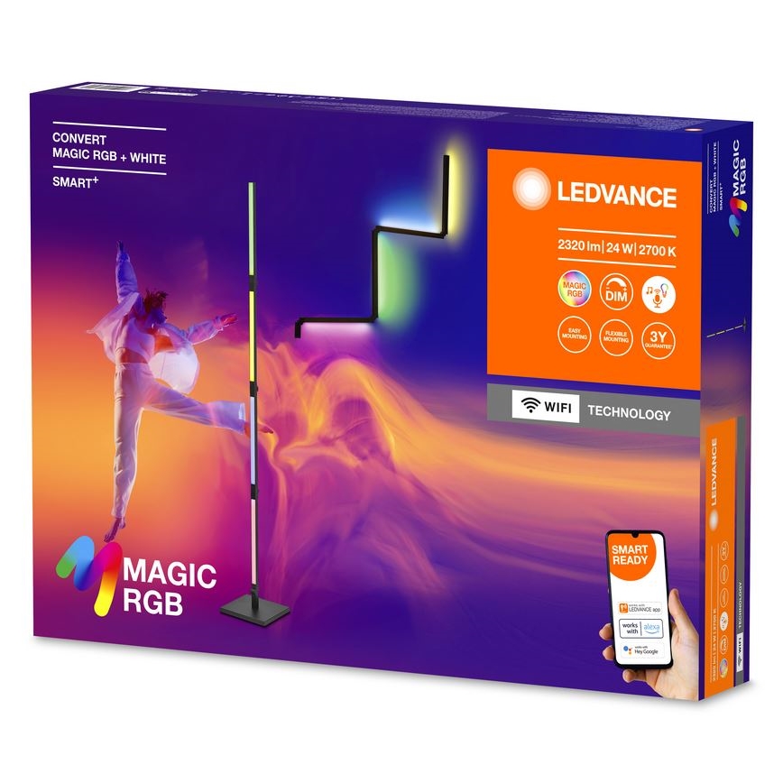 Ledvance - LED RGBW Торшер з регулюванням яскравості 2в1 SMART+ MAGIC LED/24W/230V Wi-Fi