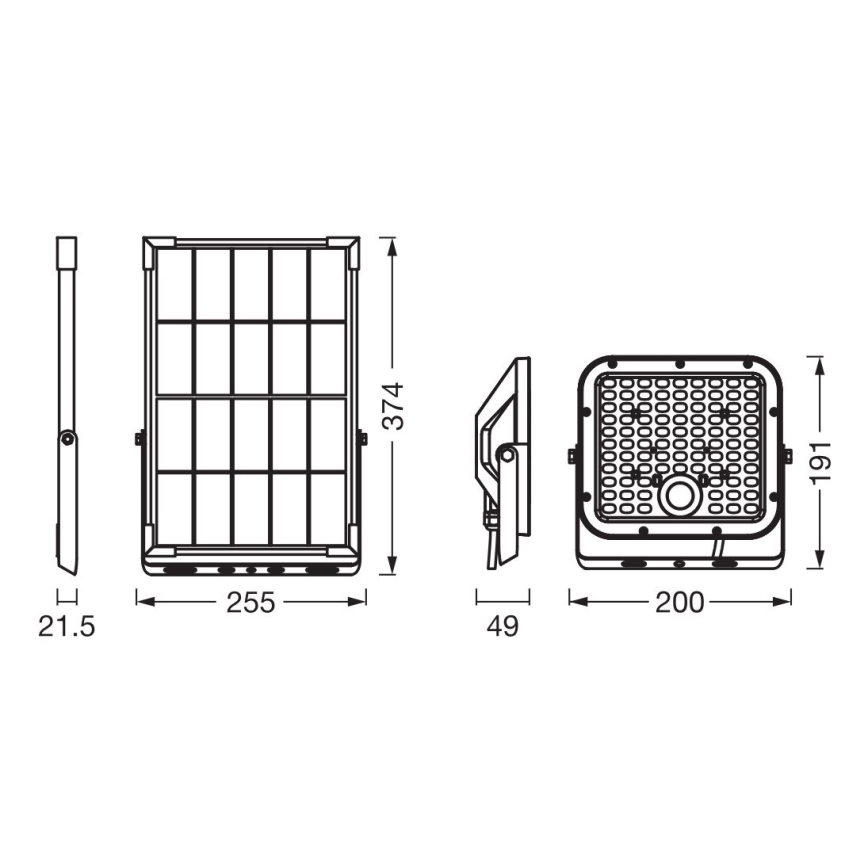 Ledvance - Світлодіодний димований сонячний прожектор із сенсором FLOOD SPLIT LED/30W/6,4V 5000 mAh IP65 + дистанційне керування