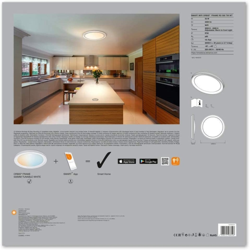 Ledvance - LED Світильник з регулюванням яскравості SMART+ FRAME LED/32W/230V 3000K-6500K Wi-Fi