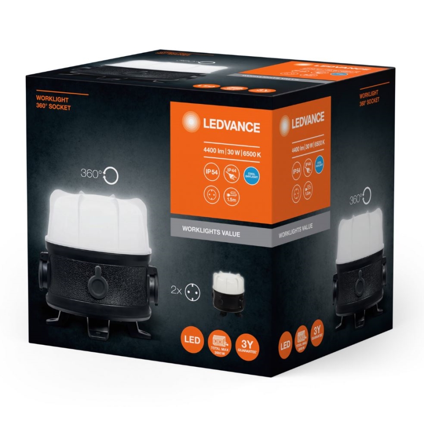 Ledvance - LED світильник для освітлення робочих місць з 2 розетками WORKLIGHT SOCKET LED/30W/230V IP54