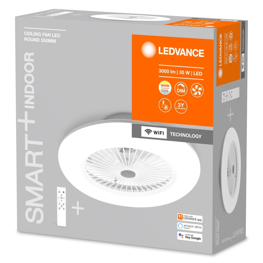 Ledvance - Стельовий LED світильник з вентилятором та регулюванням яскравості SMART+ LED/35W/230V Wi-Fi 3000-6500K + пульт дистанційного керування