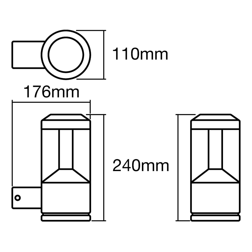 Ledvance - LED Вуличний настінний світильник LANTERN 1xLED/12W/230V IP44