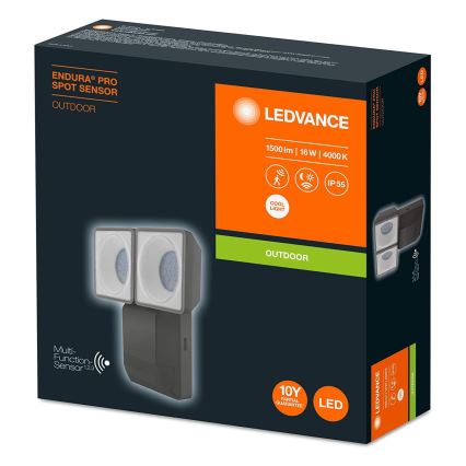 Ledvance - LED Вуличний настінний світильник з датчиком SPOT 2xLED/8W/230V IP55