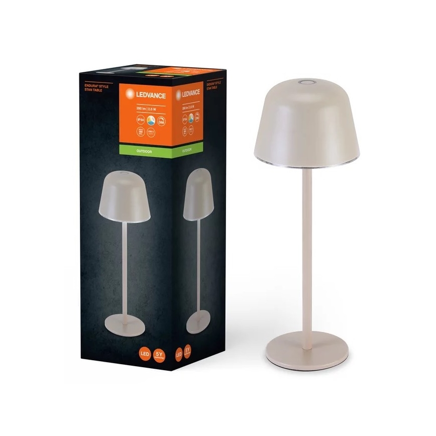 Ledvance - LED вулична акумуляторна лампа з регулюванням яскравості TABLE LED/2,5W/5V IP54 бежевий