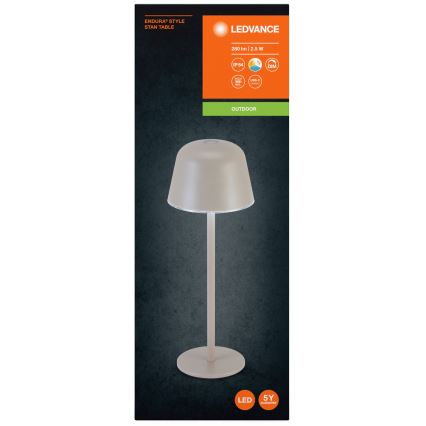 Ledvance - LED вулична акумуляторна лампа з регулюванням яскравості TABLE LED/2,5W/5V IP54 бежевий