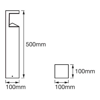 Ledvance - LED Вулична лампа PYRAMID 1xLED/9W/230V IP44 50 см