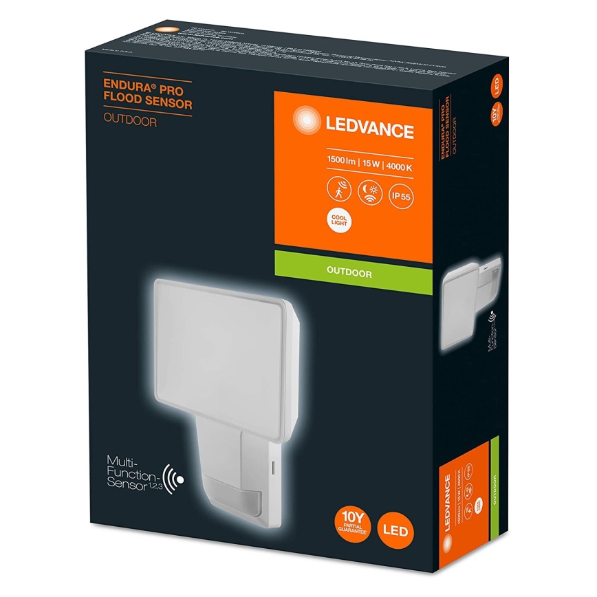 Ledvance - LED Вуличний настінний прожектор з датчиком FLOOD LED/15W/230V IP55