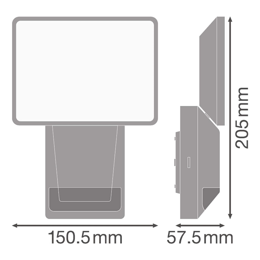 Ledvance - LED Вуличний настінний прожектор з датчиком FLOOD LED/15W/230V IP55