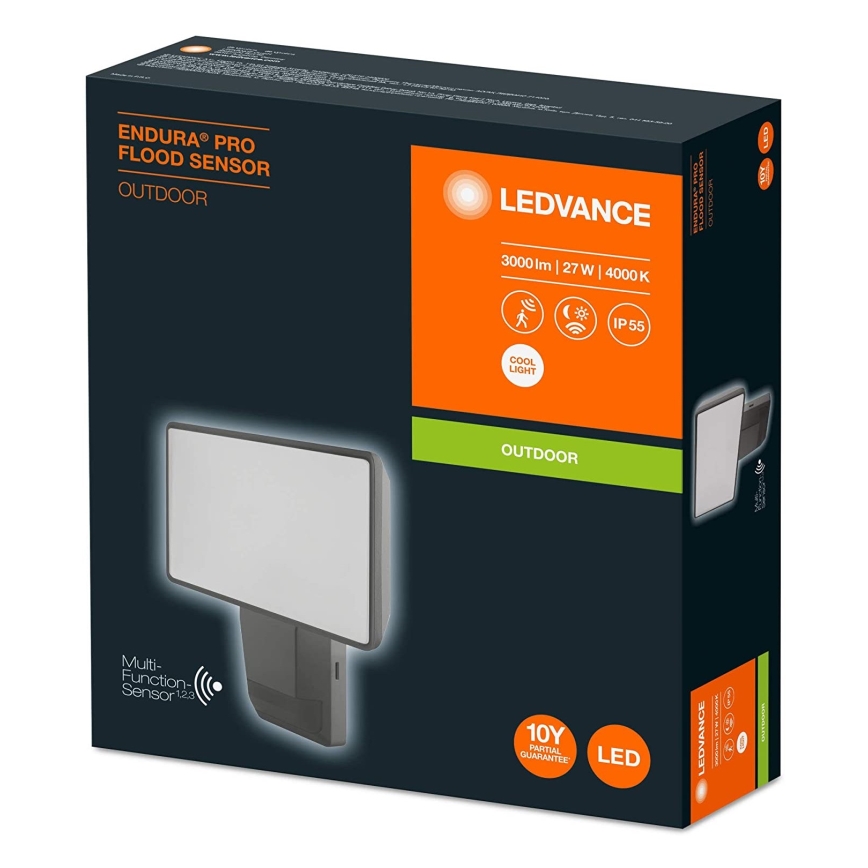 Ledvance - LED Вуличний настінний прожектор з датчиком FLOOD LED/27W/230V IP55