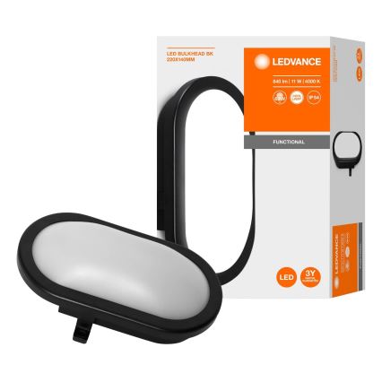 Ledvance - LED Вуличний настінний світильник BULKHEAD LED/11W/230V IP54 чорний