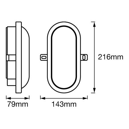 Ledvance - LED Вуличний настінний світильник BULKHEAD LED/11W/230V IP54 чорний
