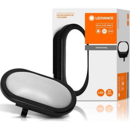 Ledvance - LED Вуличний настінний світильник BULKHEAD LED/6W/230V IP54 чорний