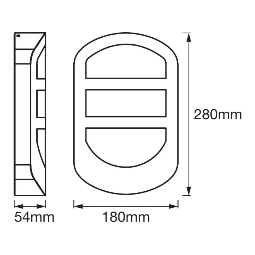 Ledvance - LED Вуличний настінний світильник PLATE LED/12W/230V IP44