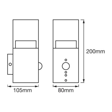 Ledvance - LED Вуличний настінний світильник з датчиком CRYSTAL 1xLED/5W/230V IP44