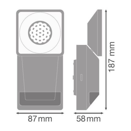 Ledvance - LED Вуличний настінний світильник з датчиком SPOT LED/8W/230V IP55 білий
