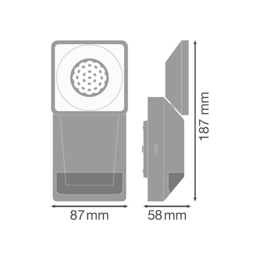 Ledvance - LED Вуличний настінний світильник з датчиком SPOT LED/8W/230V IP55 білий