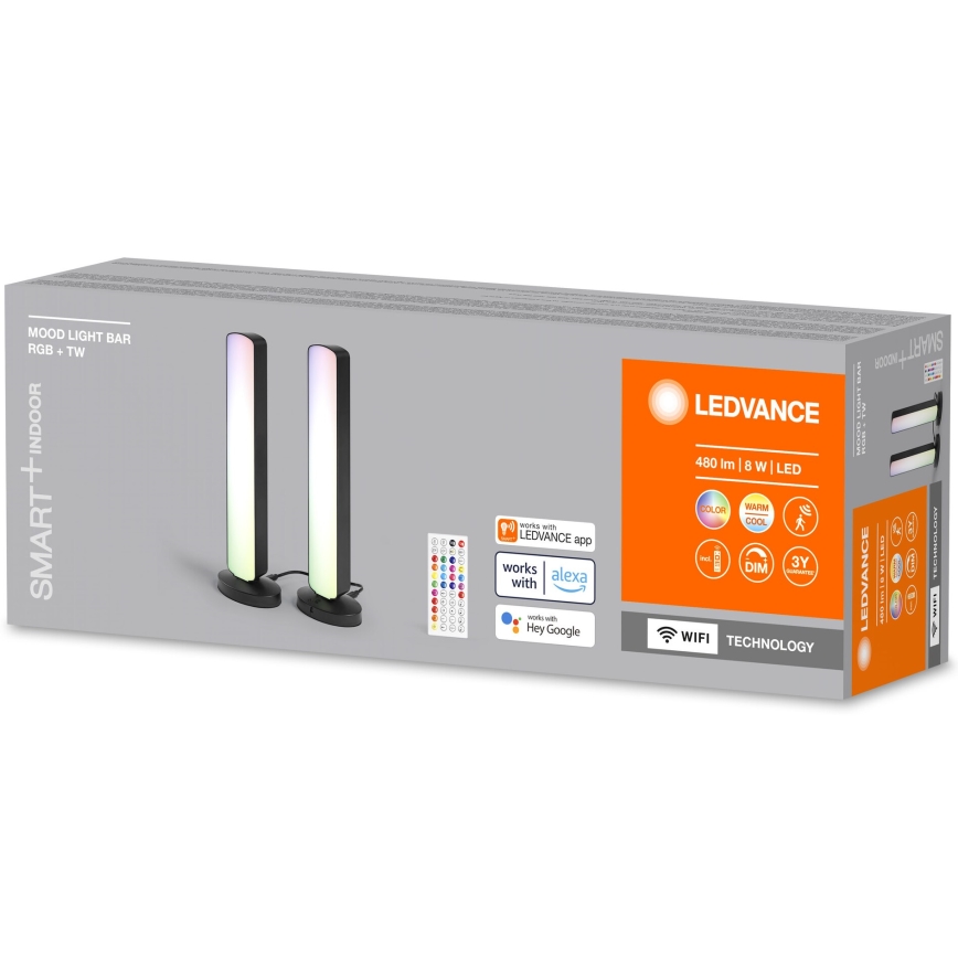 Ledvance - НАБОР 2x Светодиодная настольная RGBW-лампа с регулированием яркости MOOD LIGHT LED/4W/230V Wi-Fi + дистанционное управление