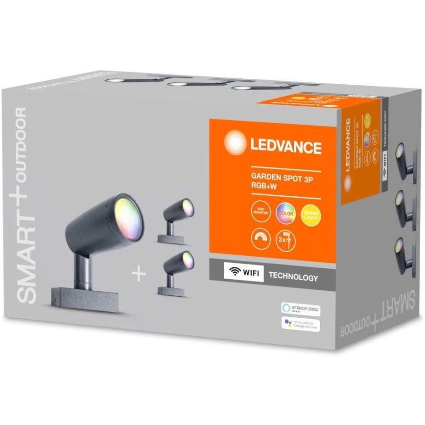 Ledvance - НАБОР 3x Светодиодная уличная RGBW-лампа SMART+ SPOT 3xLED/4,5W/230V IP65 Wi-Fi