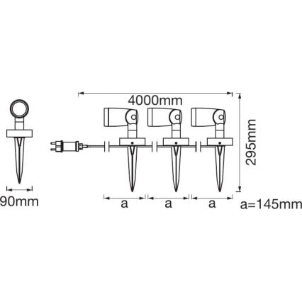 Ledvance - НАБОР 3x Светодиодная уличная RGBW-лампа SMART+ SPOT 3xLED/4,5W/230V IP65 Wi-Fi