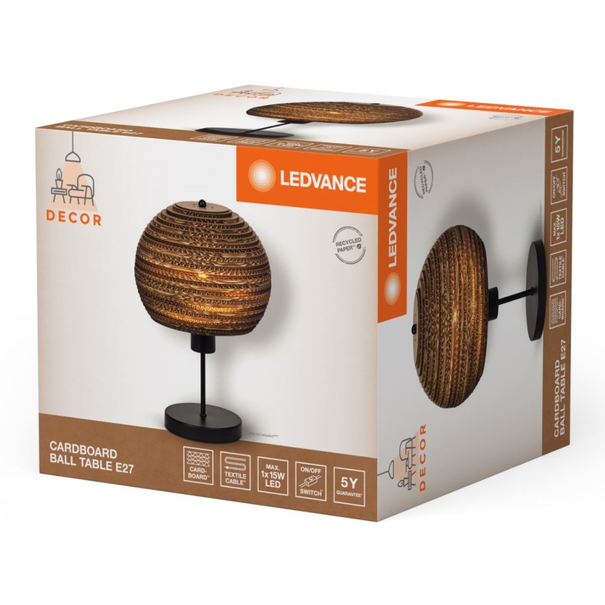 Ledvance - Настільна лампа DECOR CARDBOARD 1xE27/15W/230V діаметр 26 см
