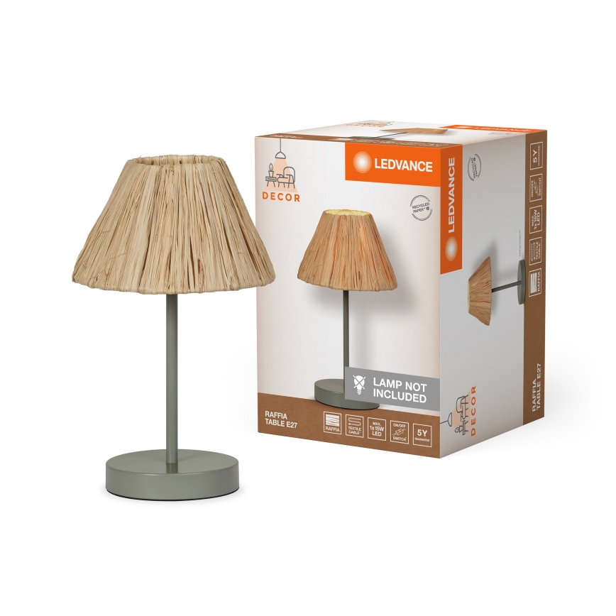 Ledvance - Настільна лампа DECOR RAFFIA 1xE27/15W/230V рафія