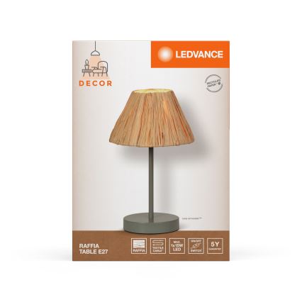 Ledvance - Настільна лампа DECOR RAFFIA 1xE27/15W/230V рафія
