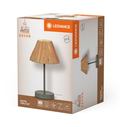 Ledvance - Настільна лампа DECOR RAFFIA 1xE27/15W/230V рафія
