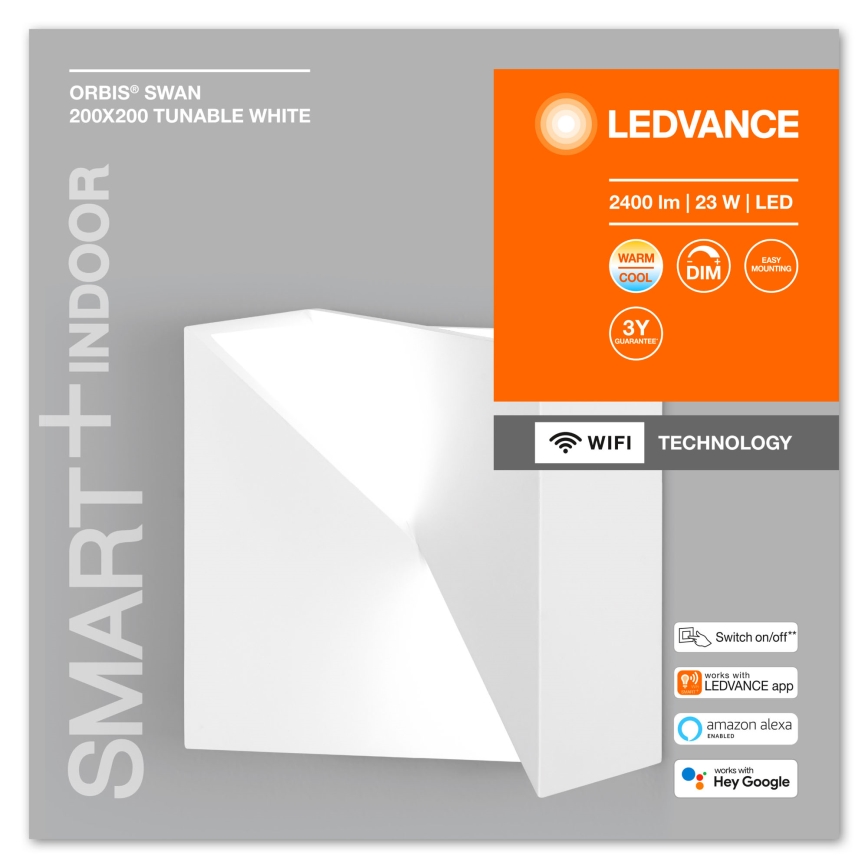 Ledvance - Настінний LED світильник з регулюванням яскравості SMART+ SWAN LED/23W/230V 3000-6500K Wi-Fi