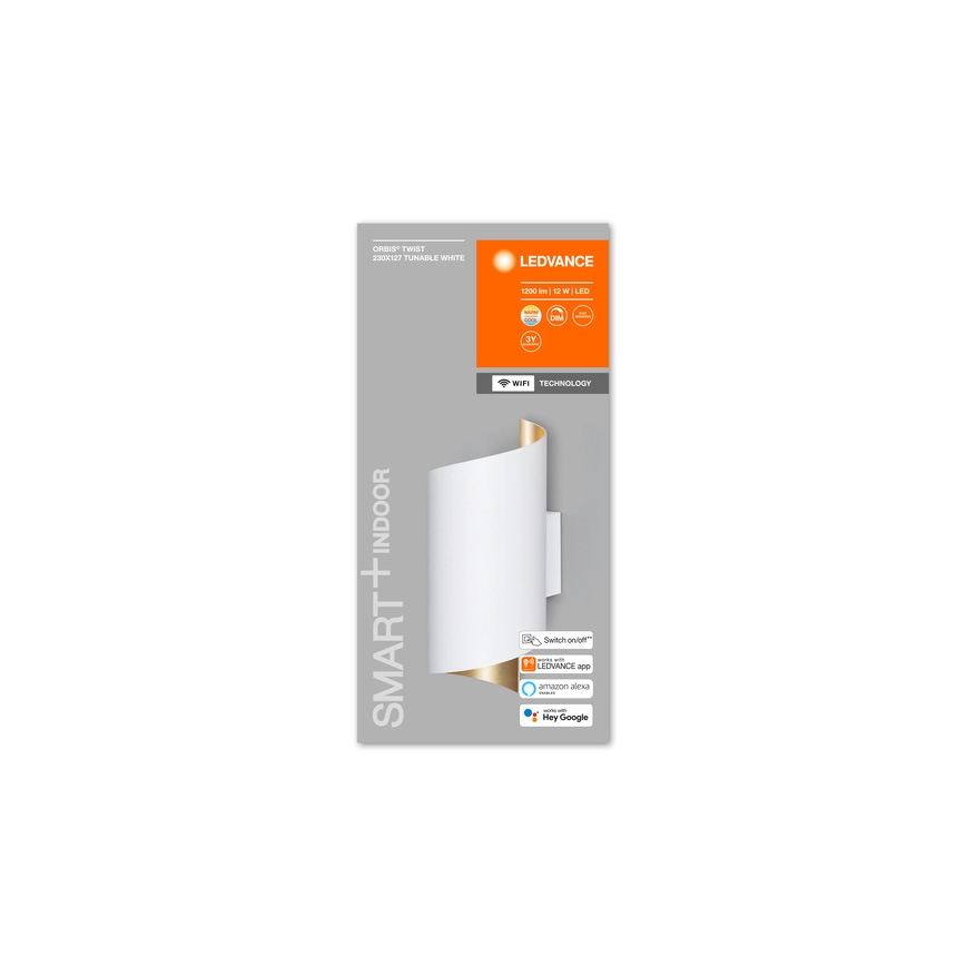 Ledvance - Настінний LED світильник з регулюванням яскравості SMART+ TWIST LED/12W/230V 3000-6500K Wi-Fi білий