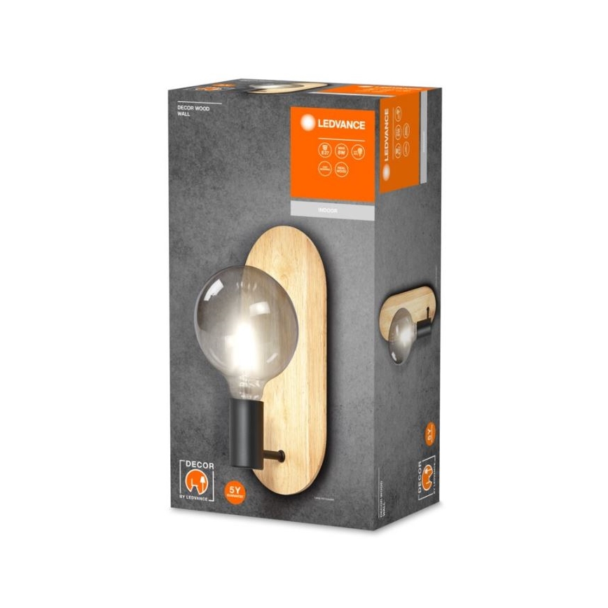 Ledvance - Настінний світильник DECOR WOOD 1xE27/8W/230V