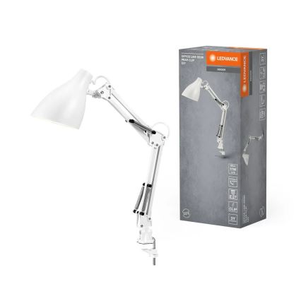 Ledvance - Настольная лампа с зажимом PEAR 1xE27/11W/230V белая
