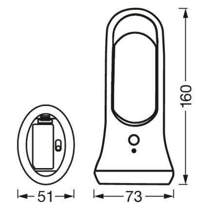 Ledvance - Навігаційний LED світильник з датчиком MOBILE LED/0,7W/4xAAA