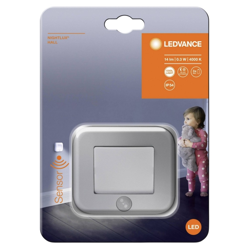 Ledvance - Навігаційний LED світильник з датчиком NIGHTLUX LED/0,25W/3xAAA