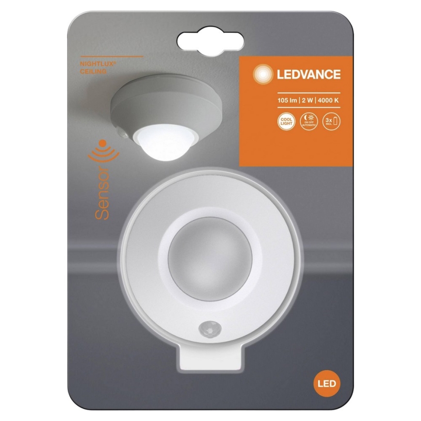 Ledvance - Навігаційний LED світильник з датчиком NIGHTLUX LED/1,7W/3xAA 4000K