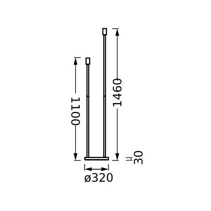 Ledvance - Ножка лампы DECOR STICK 2xE27/40W/230V антрацит