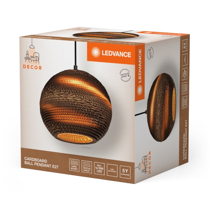 Ledvance - Підвісна люстра DECOR CARDBOARD 1xE27/15W/230V діаметр 26 см