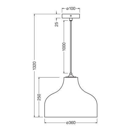 Ledvance - Підвісна люстра DECOR CARDBOARD 1xE27/15W/230V діаметр 36 см