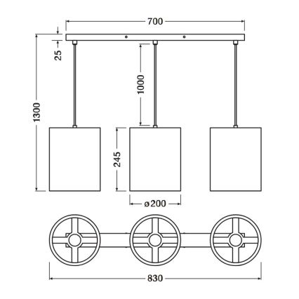 Ledvance - Підвісна люстра DECOR CARDBOARD 3xE27/15W/230V