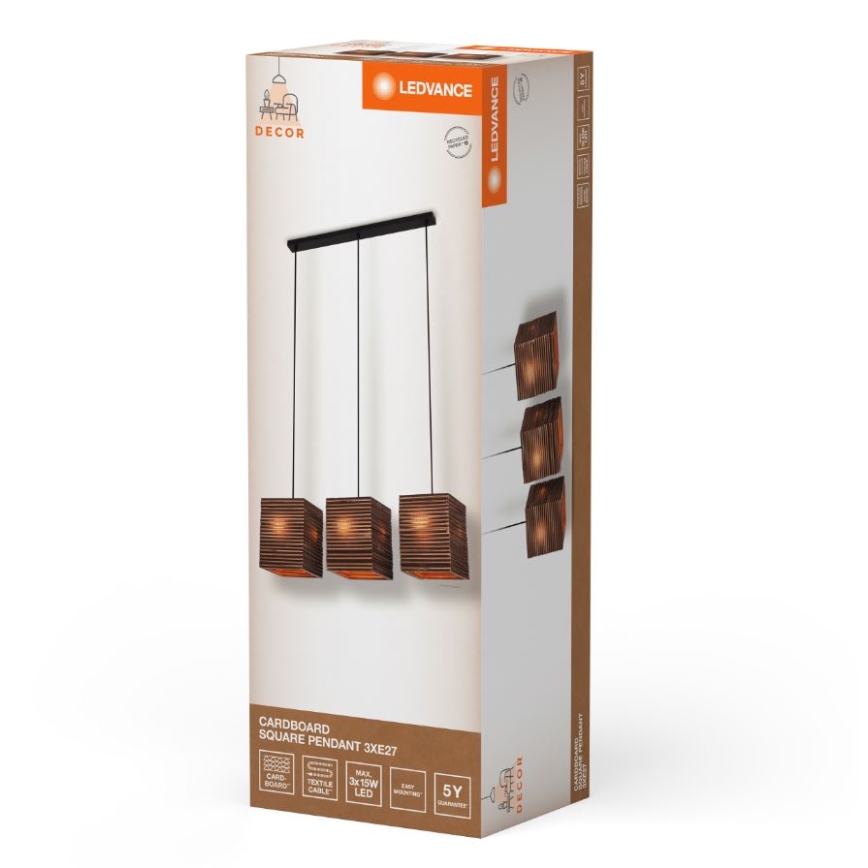 Ledvance - Підвісна люстра DECOR CARDBOARD 3xE27/15W/230V