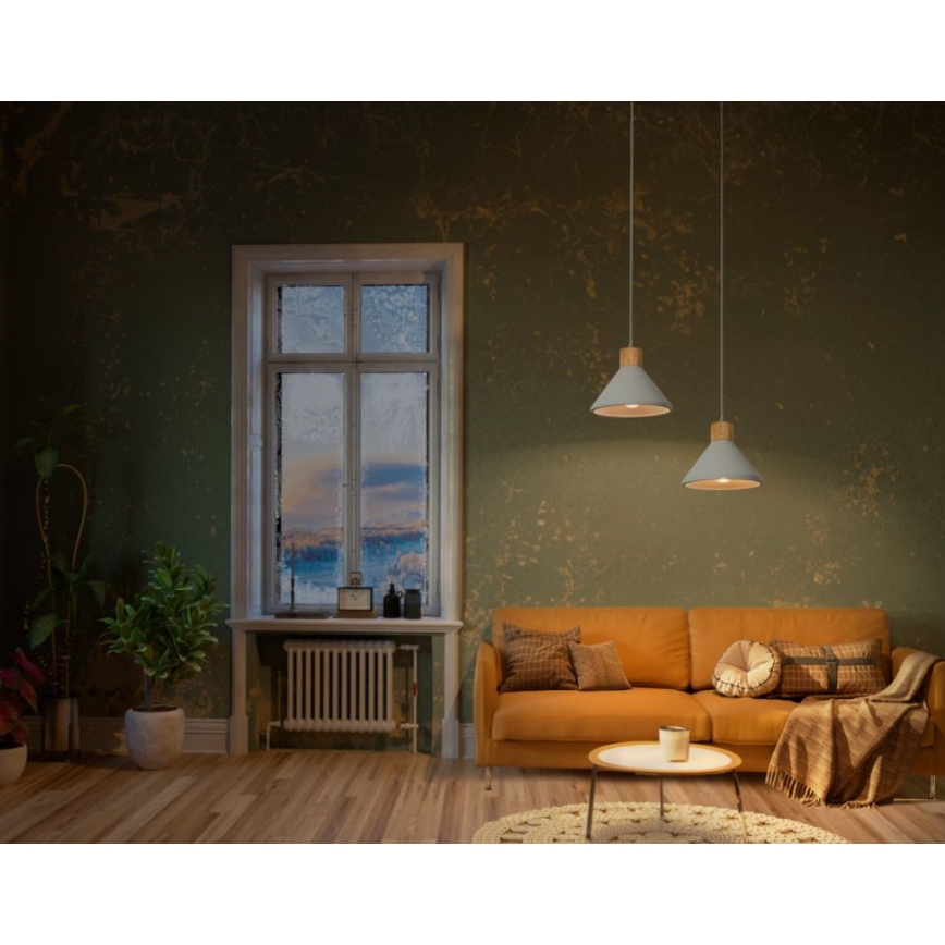 Ledvance - Підвісна люстра DECOR CONCRETE 1xE27/15W/230V діаметр 22 см бетон сірий
