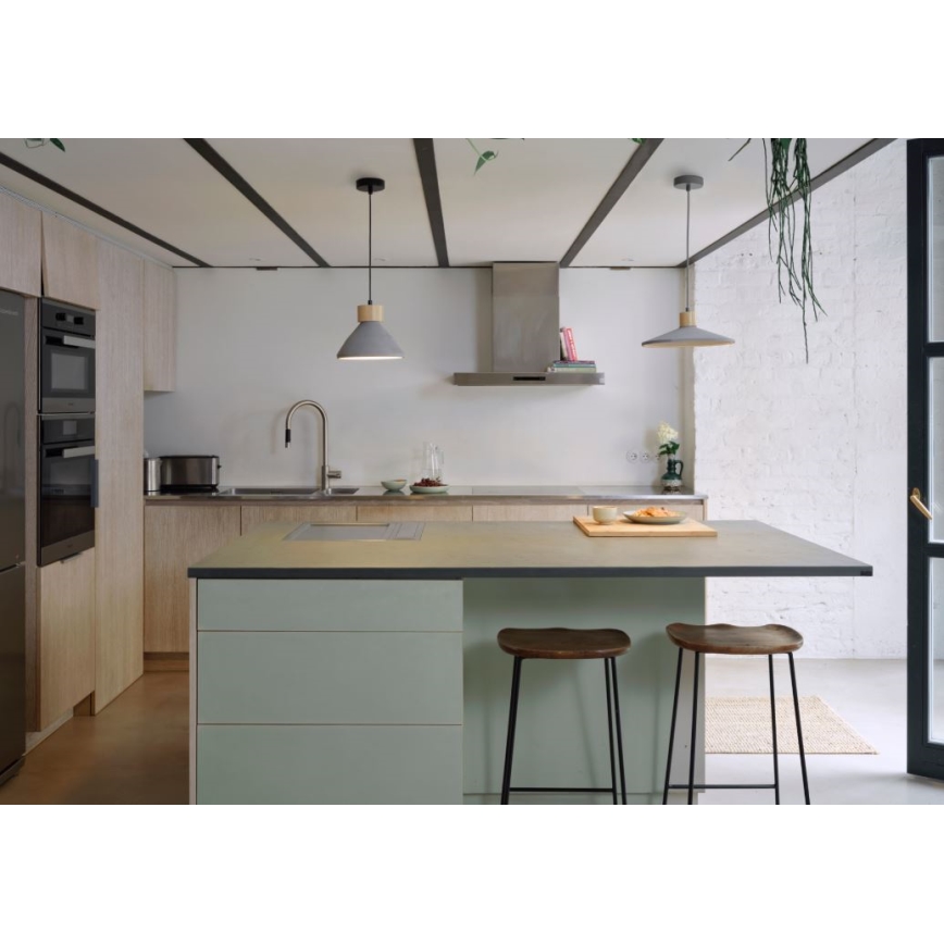 Ledvance - Підвісна люстра DECOR CONCRETE 1xE27/15W/230V діаметр 22 см бетон сірий