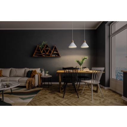 Ledvance - Підвісна люстра DECOR PLASTER 1xE27/25W/230V діаметр 22 см гіпс білий