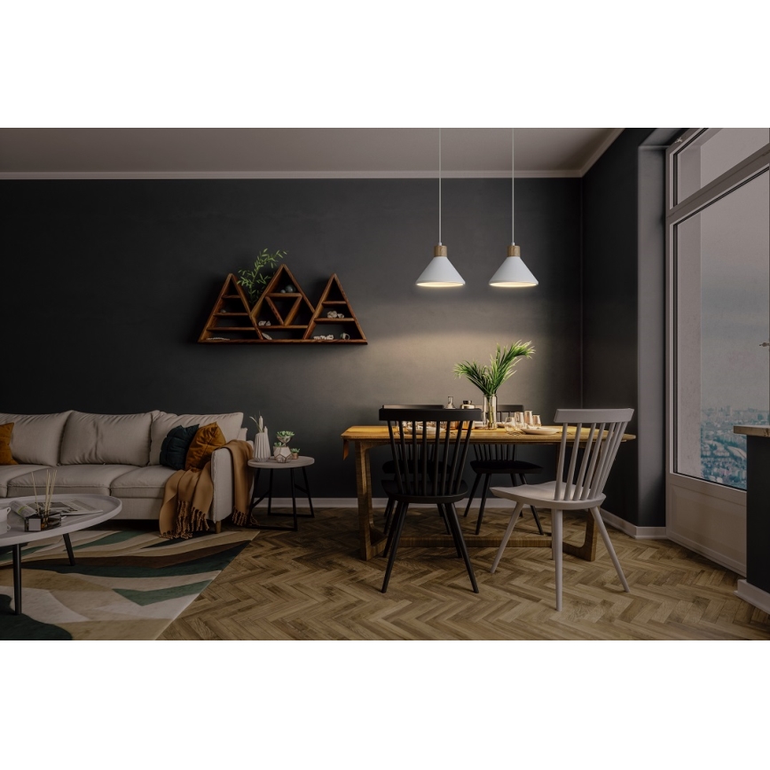 Ledvance - Підвісна люстра DECOR PLASTER 1xE27/25W/230V діаметр 22 см гіпс білий