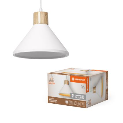 Ledvance - Підвісна люстра DECOR PLASTER 1xE27/25W/230V діаметр 22 см гіпс білий