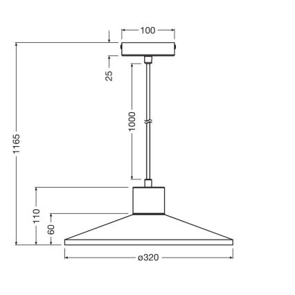 Ledvance - Підвісна люстра DECOR PLASTER 1xE27/25W/230V діаметр 32 см гіпс білий