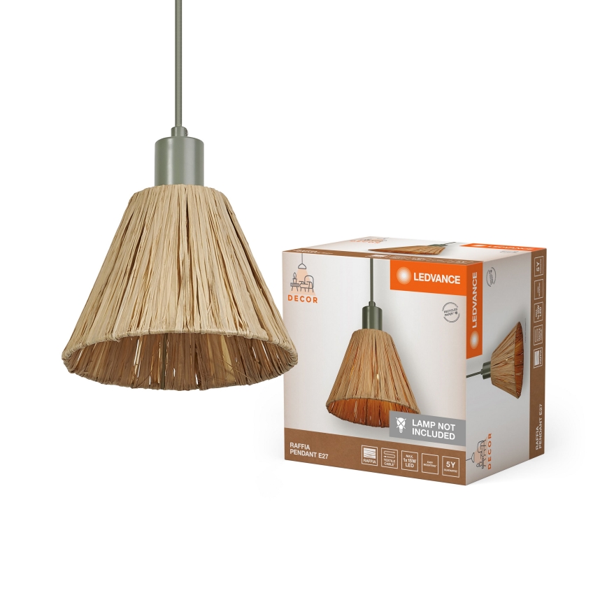 Ledvance - Підвісна люстра DECOR RAFFIA 1xE27/15W/230V рафія